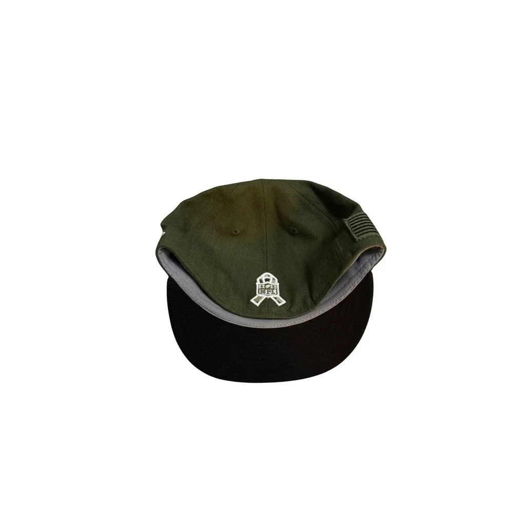 New Era 59FIFTY NFL Saints Olive Green Black Fitted Hat Size 7 1/8‎